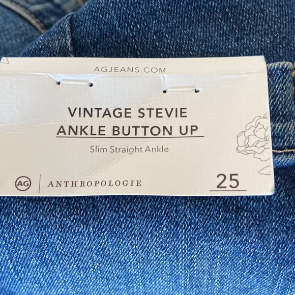 AG Vintage Stevie Button Up Slim Straight Ankle Jeans Size 25 - Picture 11 of 11